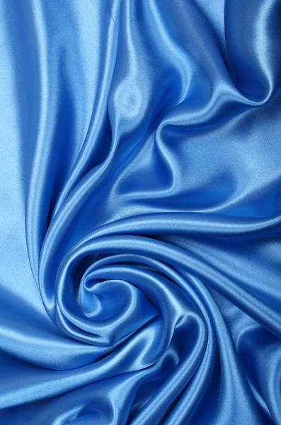 Smooth elegant blue silk can use as background — Stock Photo, Image