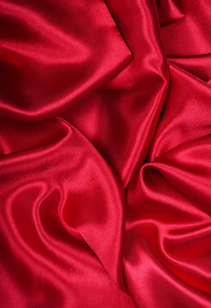 Glatte elegante rote Seide als Hintergrund — Stockfoto