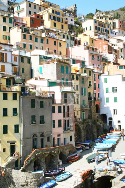 Italia. Cinque Terre.Riomaggiore paese — Foto Stock