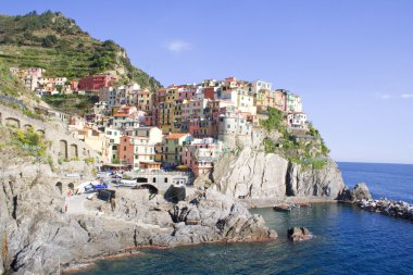 Italy. Cinque Terre region. Colorful Manarola village clipart