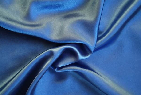 Liscio Elegante Seta Blu Come Sfondo — Foto Stock