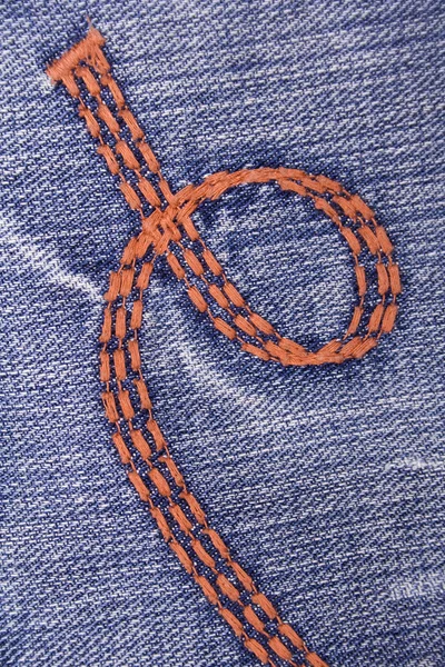 Blue Jeans Embroidery Can Use Background — Stock Photo, Image