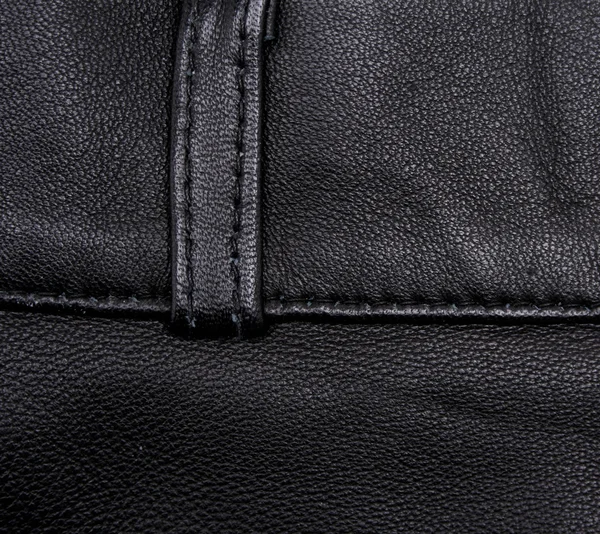 Fond texture cuir noir — Photo