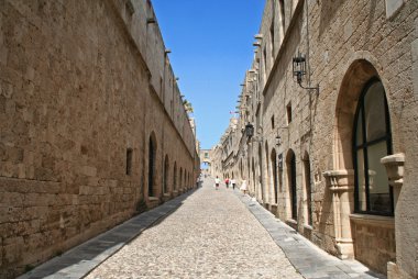 Greece. Rhodos island. Old Rhodos town. Street of the Knights clipart