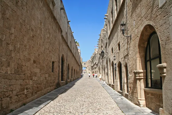 Greece. Rhodos island. Old Rhodos town. Street of the Knights — Stock Photo, Image