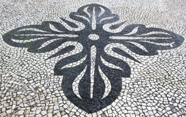 Portugal. Lisbon. Typical portuguese cobblestone pavement clipart