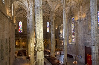 Portugal. Lisbon. Interior of Church at Jeronimos Monastery clipart