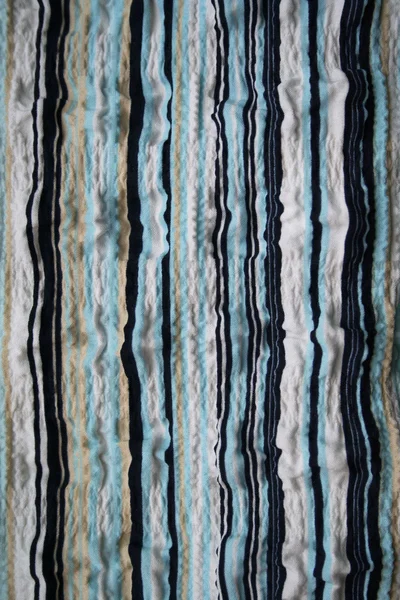蓝色、 白色、 米色、 黑色条纹织物背景 — 图库照片