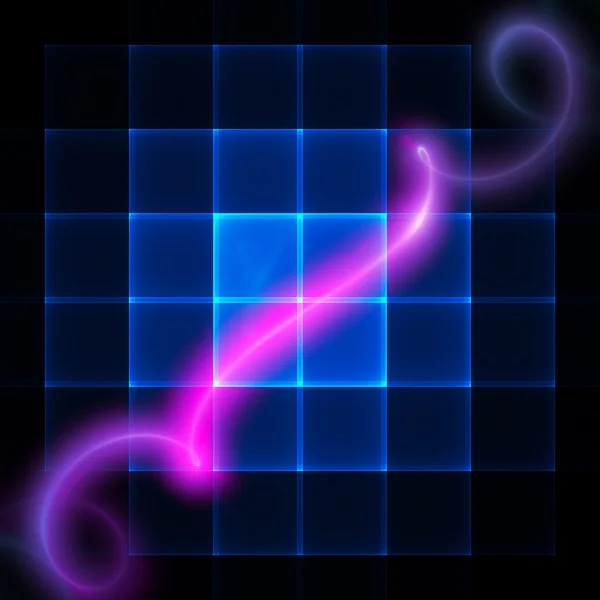 Neon Spiral Genomskinlig Blå Skärm — Stockfoto