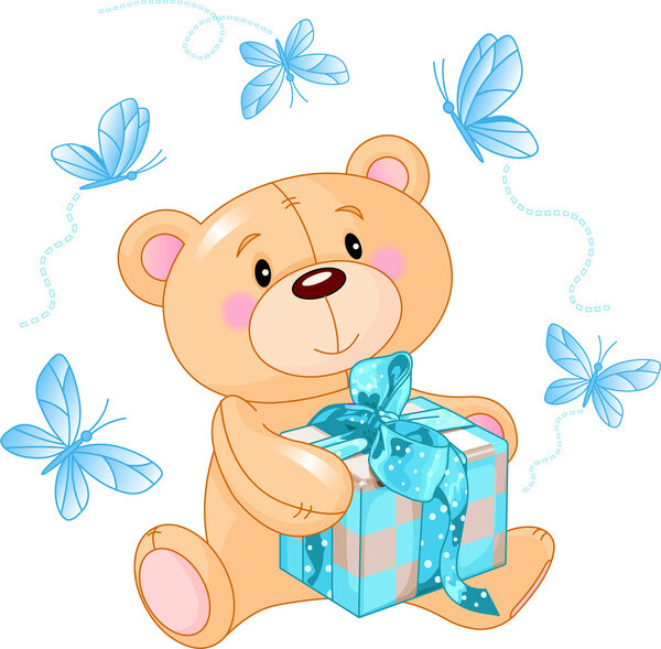 Osito de peluche mostrando — Vector de stock