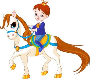 Little princess on horse clipart
