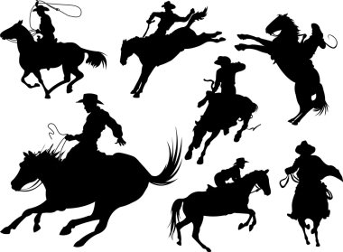 Cowboys silhouettes clipart