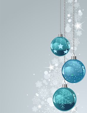 Christmas Background with balls and snowflakes clipart