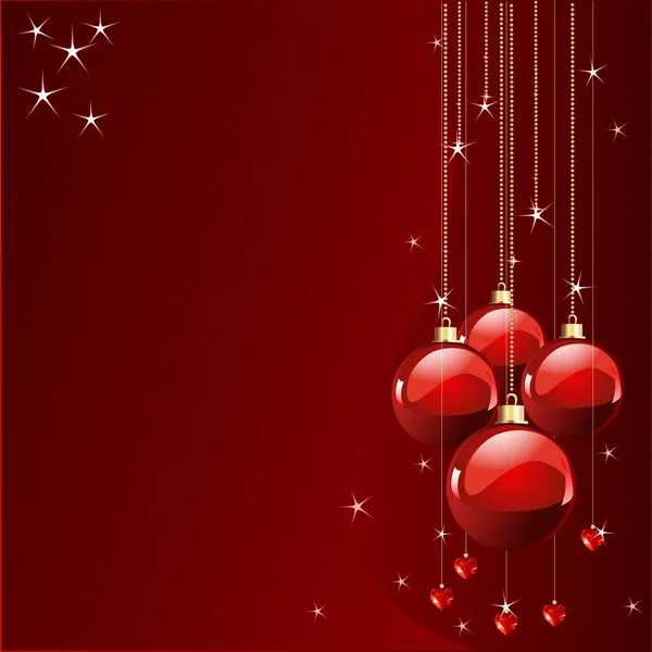 Cartolina di Natale colori rossi — Vettoriale Stock