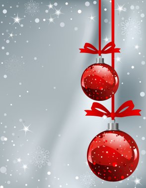 Christmas Background with balls and snowflakes clipart