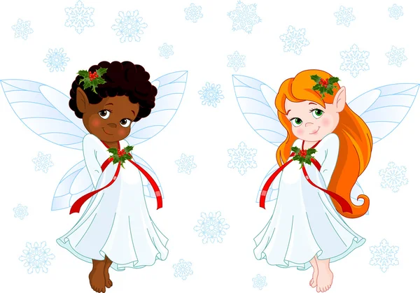 Petites fées de Noël — Image vectorielle