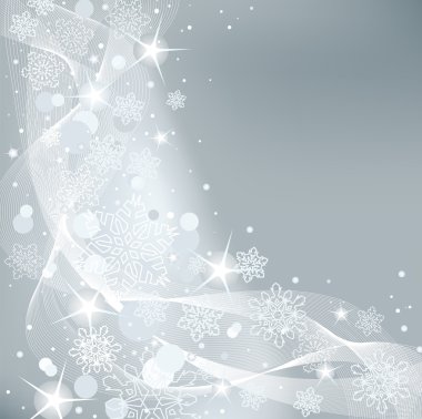 Christmas background with white snowflakes clipart