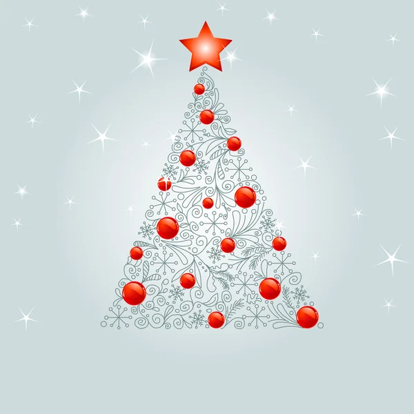 Dekorovaný vánoční stromek — Stockový vektor