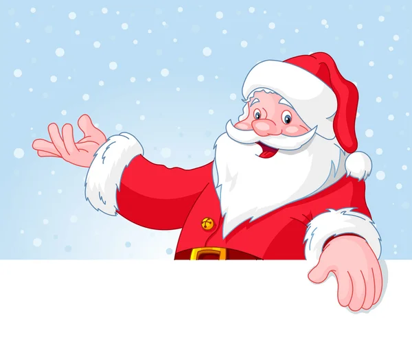 Weihnachtsmann über leere Grußkarte — Stockvektor
