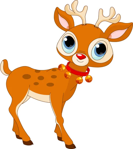Beautiful cartoon reindeer Rudolf — Wektor stockowy