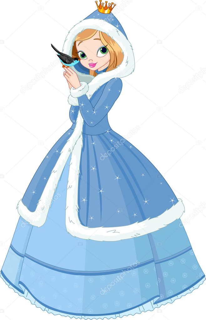 Beautiful Winter Princess With Bird Stock Vector C Dazdraperma 4397025 You can print out online for free here on coloringkids.org! beautiful winter princess with bird stock vector c dazdraperma 4397025
