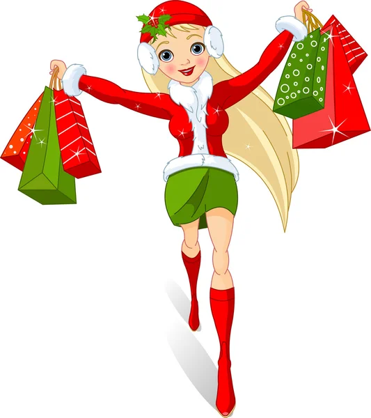 Stock vector Christmas shopping