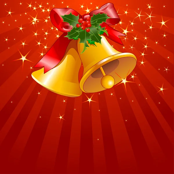 Estrellas y rayas con campanas de Navidad — Archivo Imágenes Vectoriales
