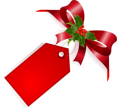 Red ribbon and label clipart