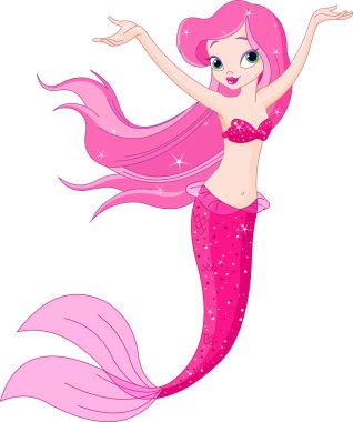 Mermaid Girl under the sea clipart