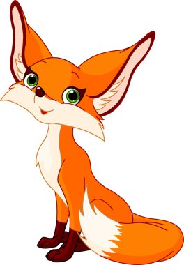 Cute cartoon fox clipart