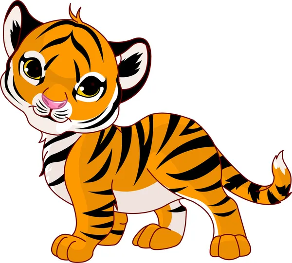 Marcher bébé tigre — Image vectorielle