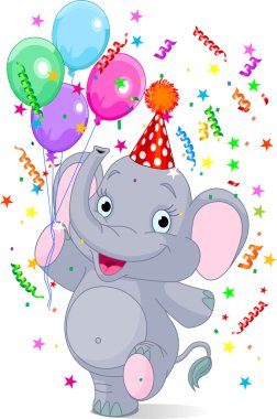 Baby elephant birthday clipart