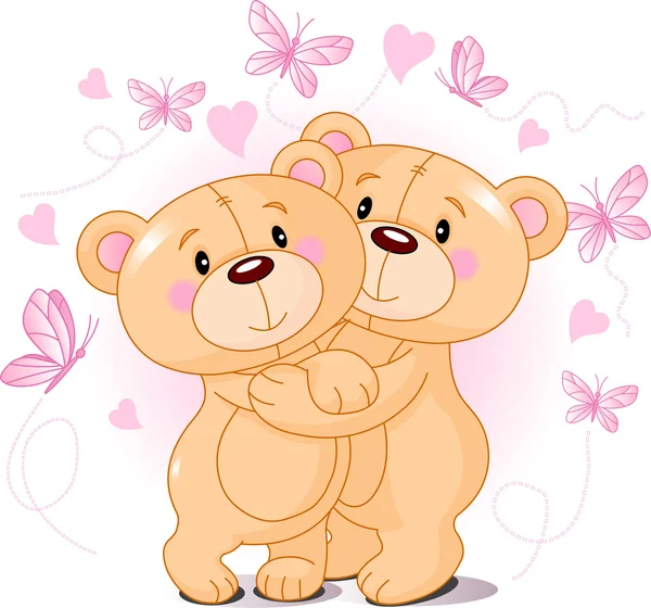 Verliebte Teddybären — Stockvektor