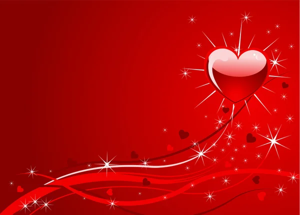 Glitzernder roter Valentinshintergrund — Stockvektor