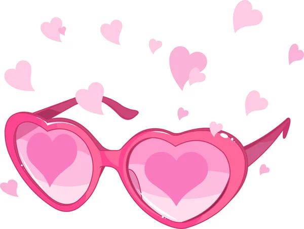 ピンクのバレンタイン メガネ — ストックベクタ