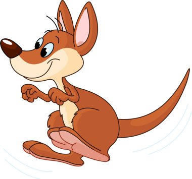 Cute Australian Kangaroo jumping clipart