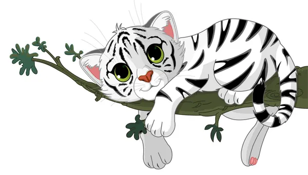 Tiger is on a branch — Stock Vector