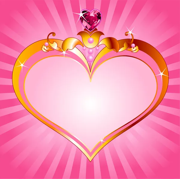 Láska princezna růžové rám — Stockový vektor