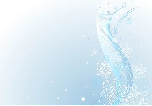 Fondo Azul Abstracto Invierno Con Copos Nieve Blancos — Vector de stock