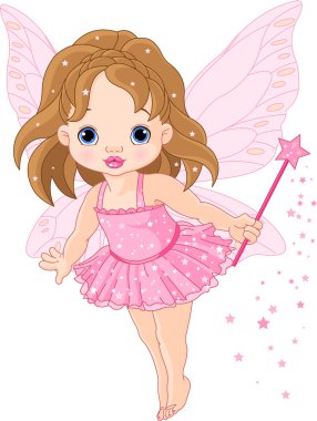 Illustration of Cute little baby fairy in fly clipart