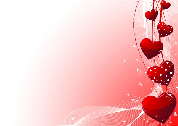 美しい赤いバレンタインの日のベクトルの背景 — ストックベクタ