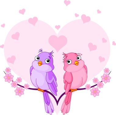 Birds in love clipart