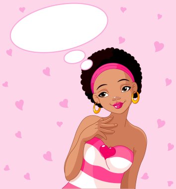 Girl with love on her mind clipart