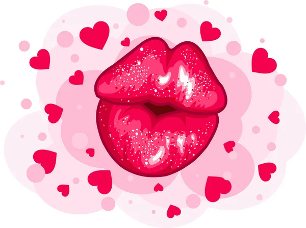 Liefde kus ontwerp — Stockvector