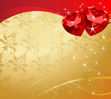 Valentine Ruby Hearts clipart
