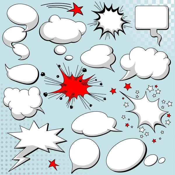 Comics Stil Sprechblasen Luftballons Auf Dem Hintergrund — Stockvektor