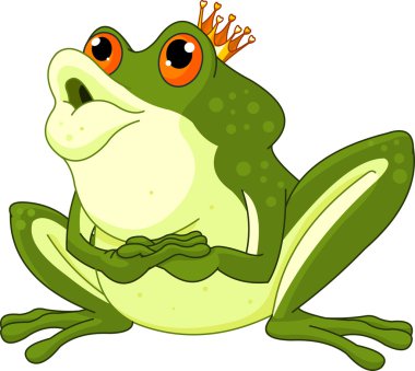 Frog Prince waiting to be kissed clipart