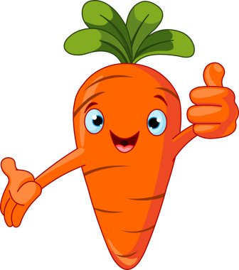 Illustration of a Carrot Character giving thumbs up clipart