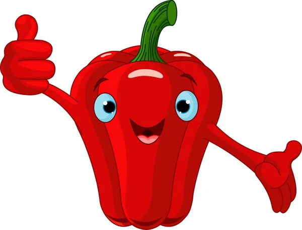 Pepper Character giving thumbs up — Stockvector