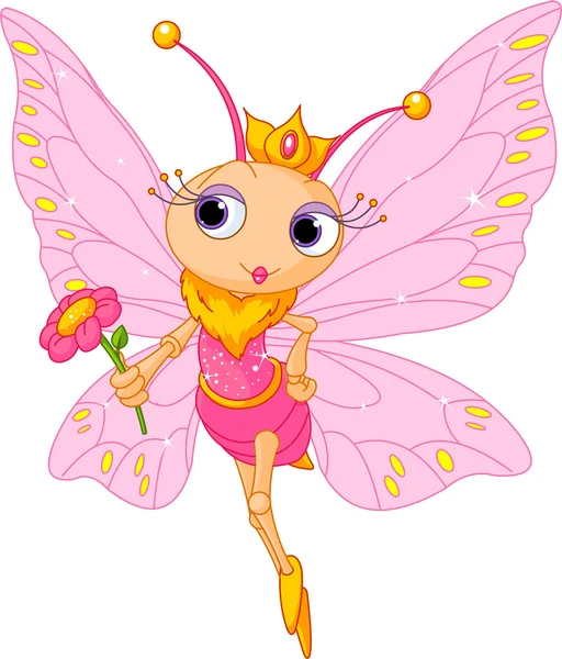 Beautiful Butterfly princess — Stock Vector